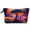1pc Vintage Mushroom Moon Pattern Makeup Bag Pouch for Women Girls Travel Portable Makeup Storage Bag