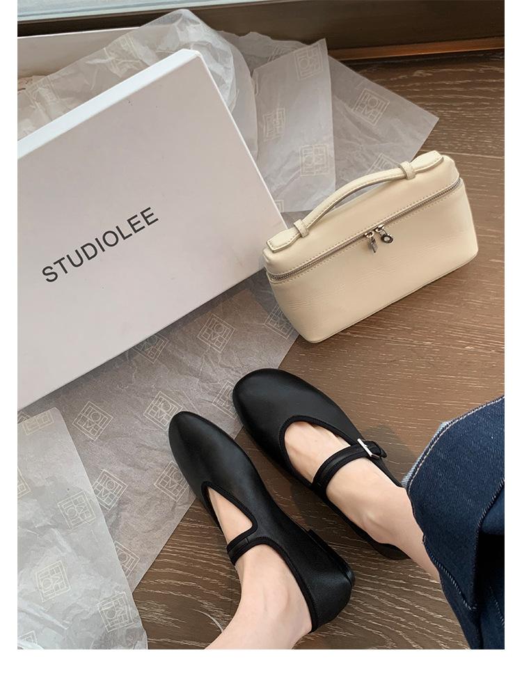 

Версия из коровьей кожи~ Простые односложные туфли Мэри Джейн из натуральной кожи с пряжкой, женские туфли на мягкой подошве, балетки на плоской подошве, женские туфли 40