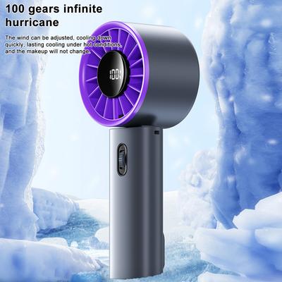 Ventilateur turbo portatif d'été 100 vitesses de vent réglable Mini ventilateur personnel ventilateur à cils électrique à piles
