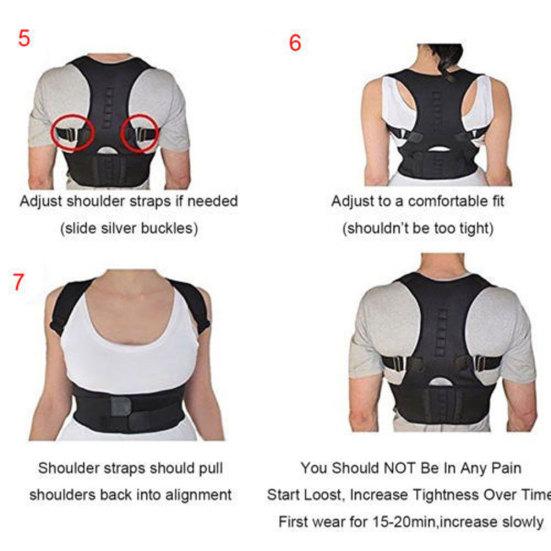 Magnetic Therapy Posture Corrector Body Back Pain Brace Shoulder Support Belt