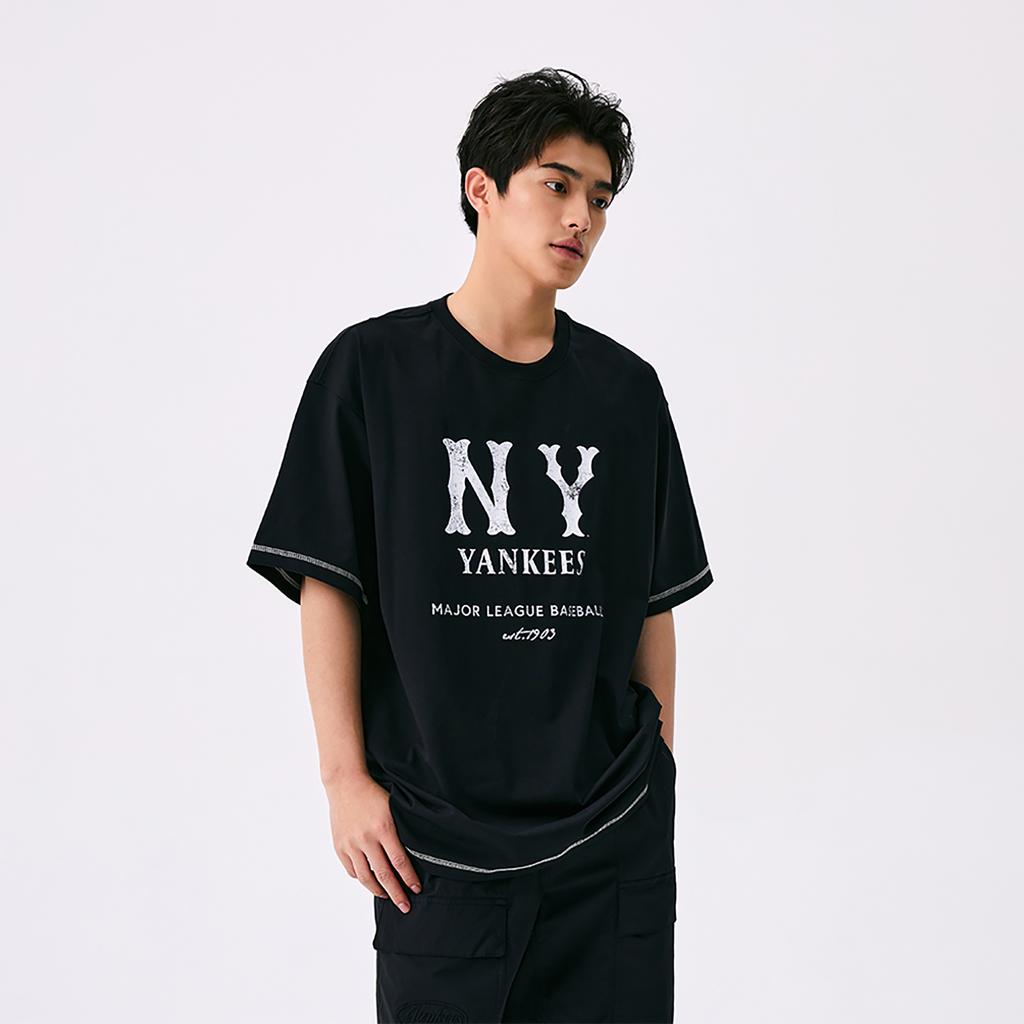 New MLB New York Yankees Basic Collection SS25 T Shirt Unisex Black 3ATSB1153-50BKS