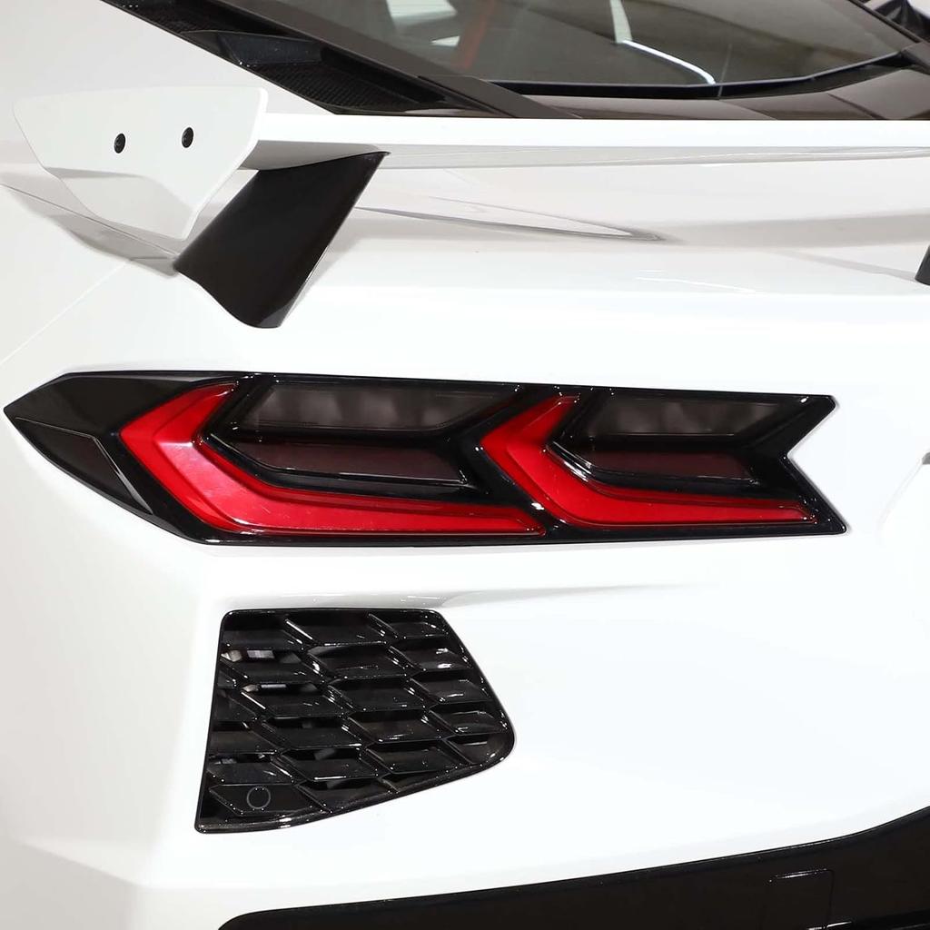 Car Tail Light Vinyl Overlay Tinted Cover Trim Compatible with C8 Corvette Stingray Z51 Z06 2020-2025 Taillights Dark Smoke Wrap Cover Vinyl Decals