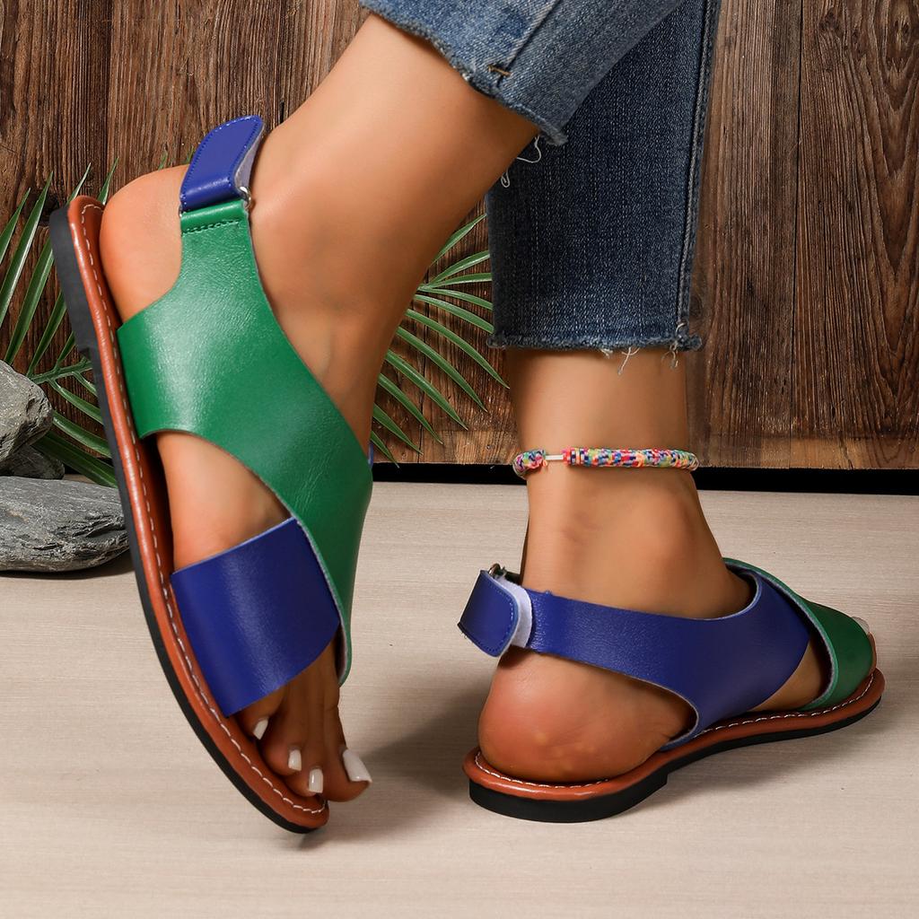 Women's Flat Sandals with Velcro Beach Sandals