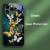 Case For iPhone 11 12 13 14 15 16 16e Tempered Glass Phone Cover For iPhone16 Pro Max 15 Plus 12 Mini Hard PC Glass Color Fundas