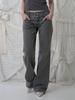 Iyussiti Low-Rise Straight Washed Denim Pants - Gray