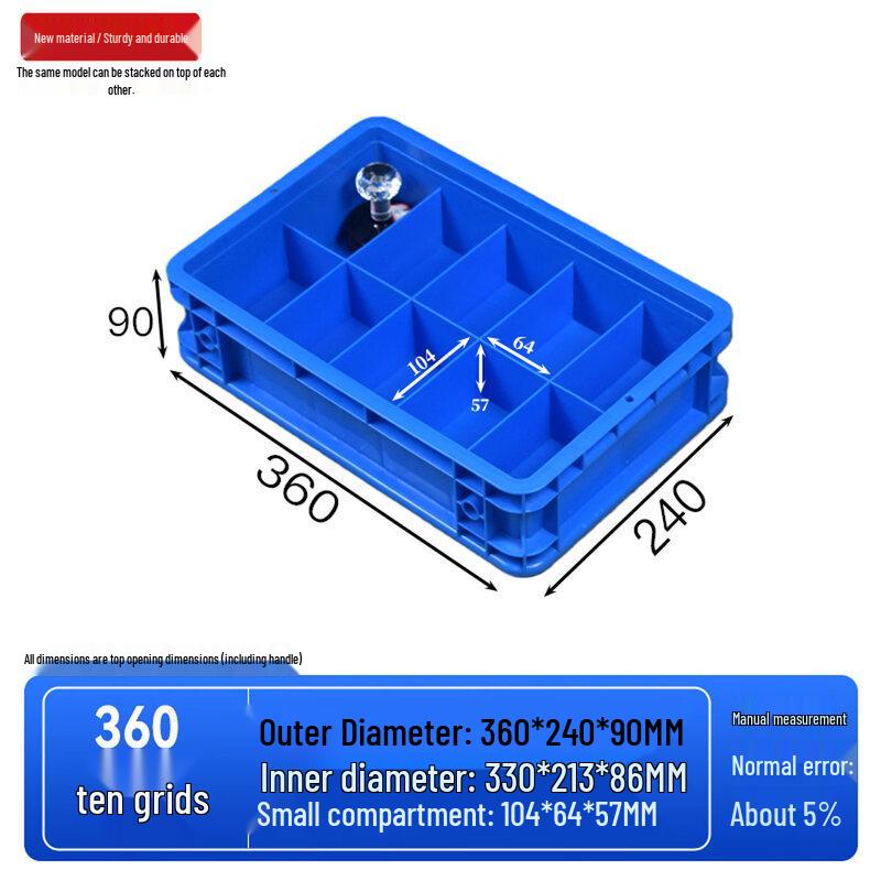 Multi-Grid Plastic Parts Storage Organizer Box