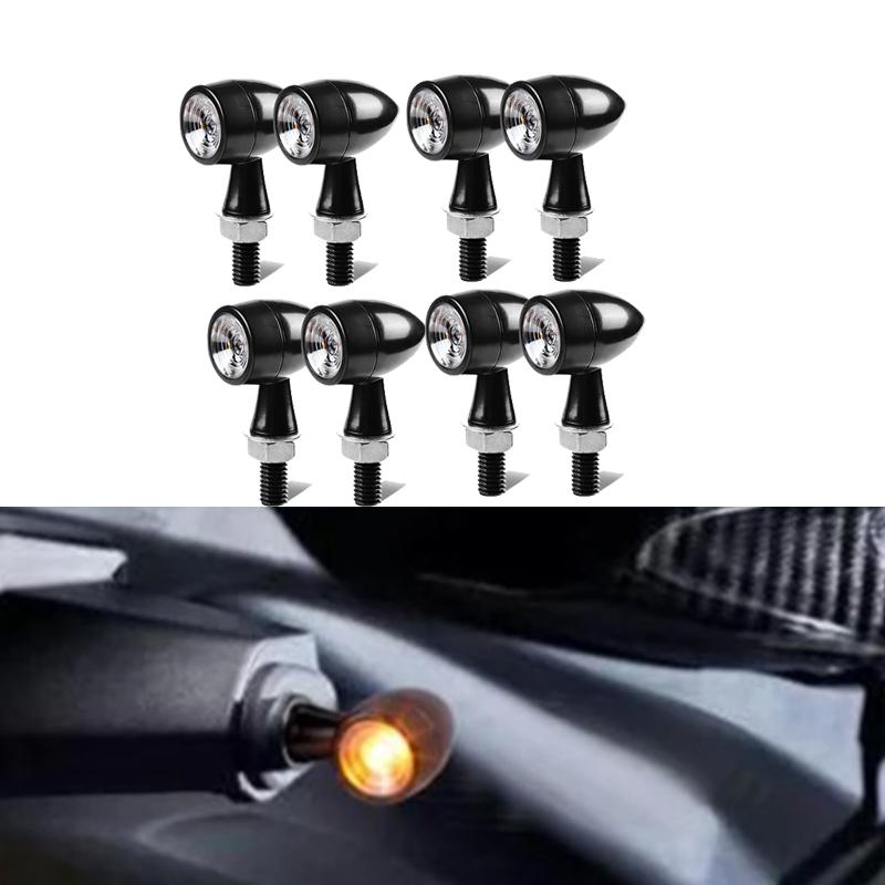 Motorcycle LED Turn Signal Light Bullet Clignotant Moto Flasher Lamp Mini LED Turn Signal Lights 12V 8mm Moto Indicator Blinker