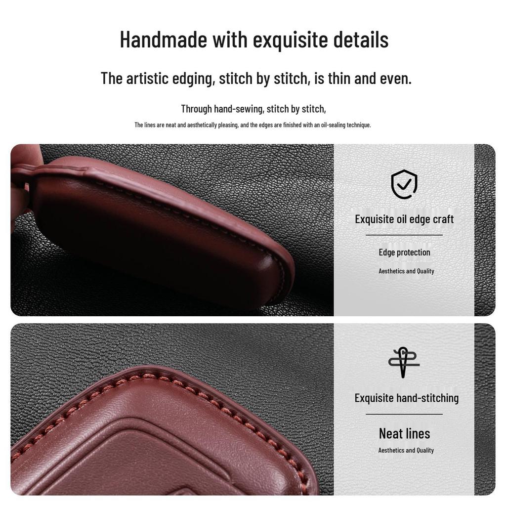 Luxury Full-Coverage Genuine Leather Protective Case for Xiaomi SU7 Key Fob & Car Key Holder