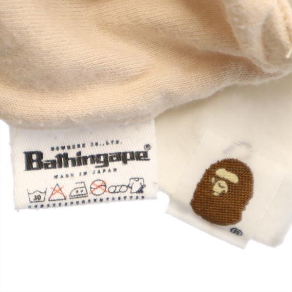 A Bathing Ape Made In Japan Border Long Sleeve T-shirt M Beige Ron T Men's Used