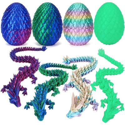 Ensemble de 4 Œufs Imprimés en 3D, Œufs Mystère Articulés en Verre, Ensemble d'Animaux Surprise Imprimés en 3D (Ensemble de 4)
