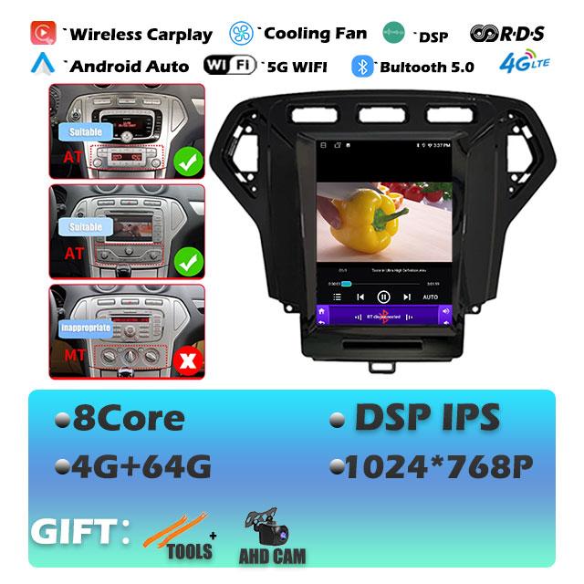 IPS Android 14 For Ford Mondeo 4 2006-2010 Carplay Car Radio Multimedia Video Player Navigaion GPS Stereo