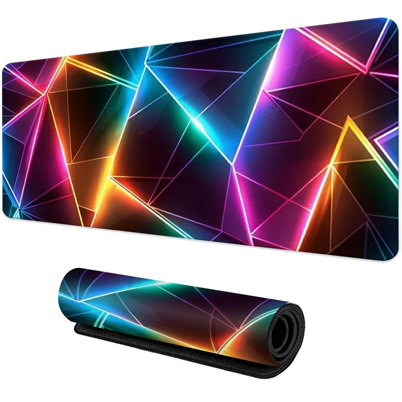 Large gaming Mouse Pad Big Red Blue gradient design nonslip rubber sewn edge gaming desk mat keyboard gamers and office work