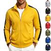 Herren Farbblock Einfarbig Sportlich Tasche Stehkragen Reißverschluss Jacke Einfarbig Lockerer Schnitt Langarm Freizeit Oberteil