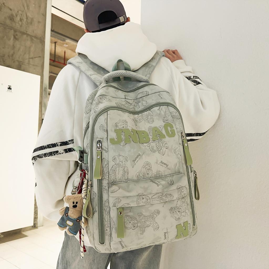 Schoolbag Korean version of high-value junior and high school student schoolbag to reduce the burden and protect the spine, light and large-capacity 