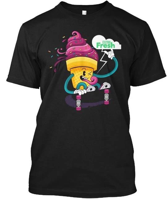 

Extra Fresh Ice Cream On A Skateboard TTshirt Made in the USA Size S to 5XL S