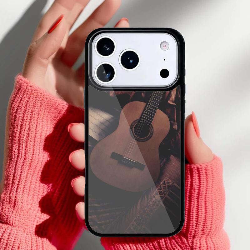 Vintage Music Guitars soft Phone Case for iPhone 17 Air 16e 15 14 13 Pro Max Back Cover for 12 11 Pro Coque