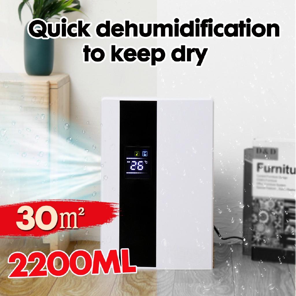 Desumidificador Inteligente para Casa 90W 2.2L Display LCD de Tela Grande Secador de Ar Desligamento Automático do Balde Purificador com Controle Remoto