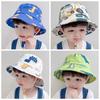 Cappello a Secchiello per Bambino con Animali dei Cartoni Animati, Cappello da Pescatore con Stampa di Dinosauro Carino per Bambino Bambina Estate Regolabile a Tesa Larga, Cappelli Panama Estivi per Bambini