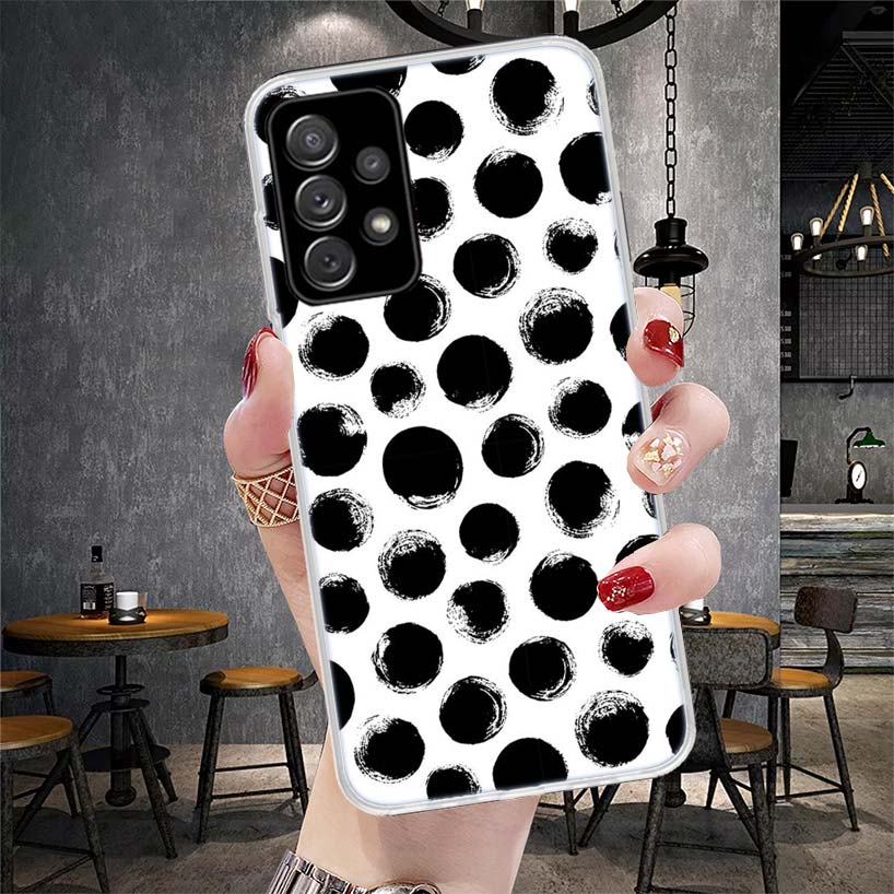 Polka Dots Art Phone Case For Samsung Galaxy A12 A22 A32 A52 A72 A02S A51 A50S A71 A70 A31 A20S Note 20 Ultra S10 A10S Galaxy A1