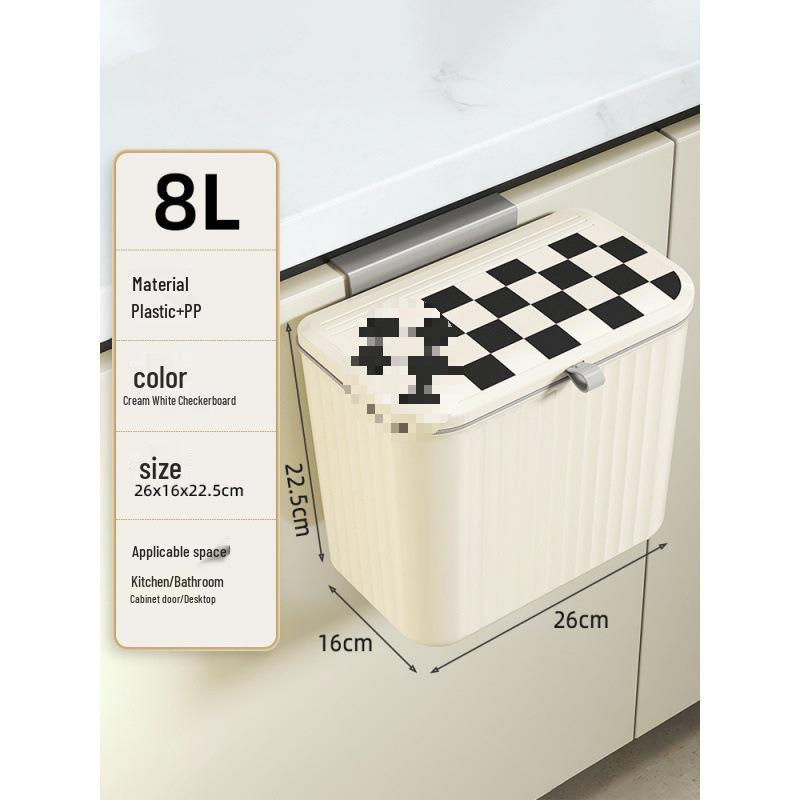 Wandmontierter Badezimmer- & Küchenmülleimer mit Deckel - Große Größe, Keine Installation erforderlich, Doppelte Verwendung für Toilette & Küche.