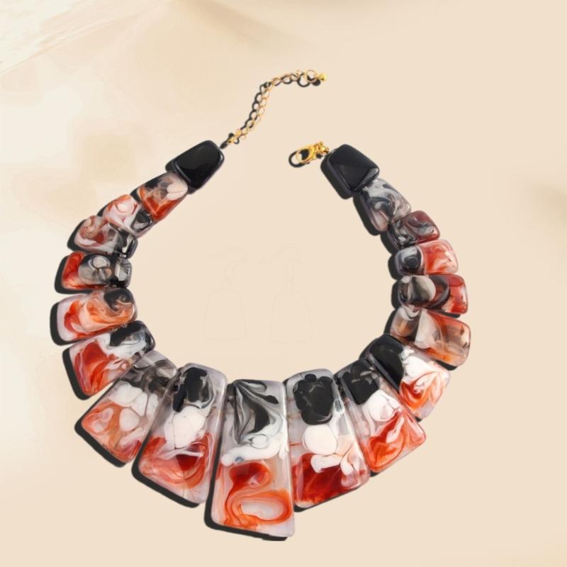 Schlüsselbeinkette Halskette und Hängeohrringe Set Markantes Halsketten- und Ohrringset für Frauen, die Vintage-Charme lieben