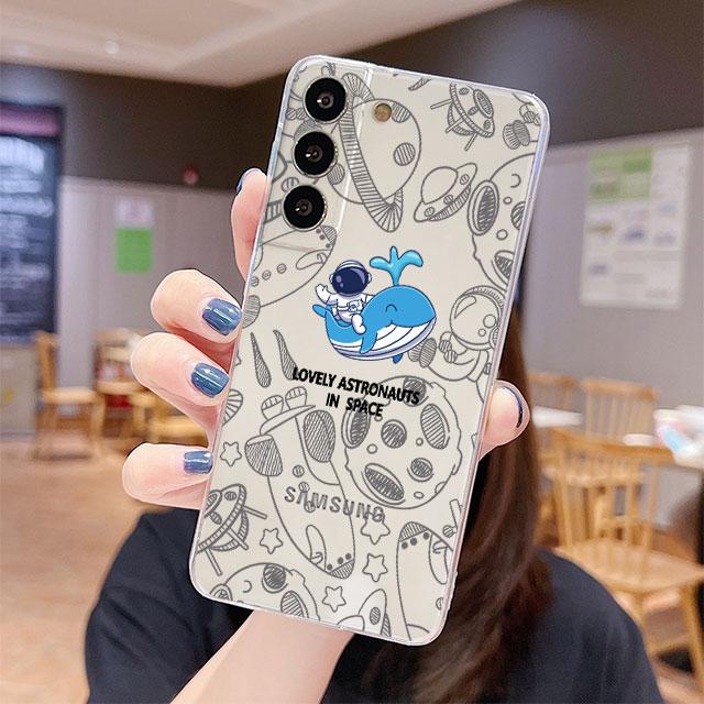 

Прозрачный чехол для Samsung Galaxy S22 S20 FE S21 S10 S9 Plus Note 20 Ultra 10 Lite 9 Мягкий чехол для телефона TPU с изображением астронавтов космонавтов Samsung Note 8