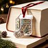 Christmas Party Gift for Friends Cash Stocking Money Holder Hanging Ornament Unique Acrylic Keepsake Ornament Xmas Tree Decoration Box