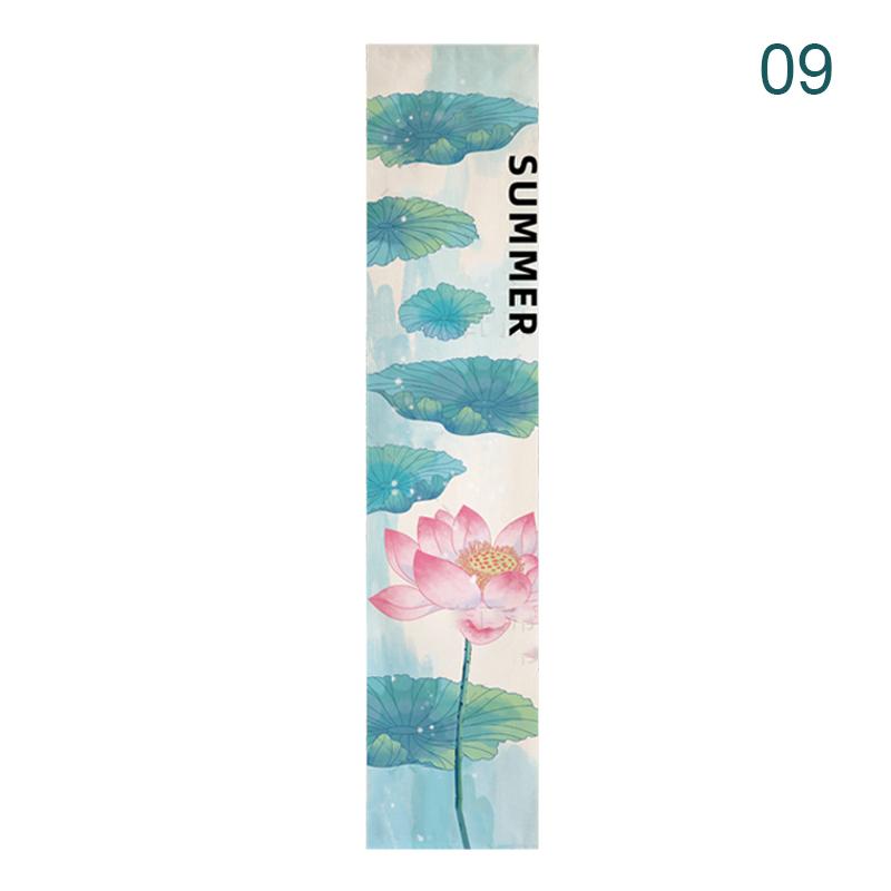 Chinese Style Banners Zen Lotus Printed Drapes Bathhouse Partition Outdoor Antique Scenery Decor Background Hanging Curtain