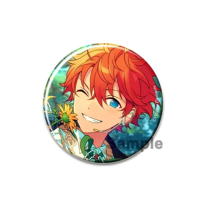 32/44/58mm Ensemble Stars Idol Brooch Round Cartoon Cosplay Badge Akehoshi Yuuki Fushimi Narukami Lapel Pins for Backpack Gift Accessory