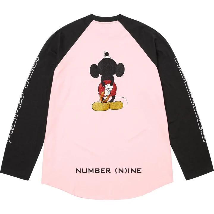 Supreme Number (N)ine Mickey Mouse Raglan L/S Top Pink