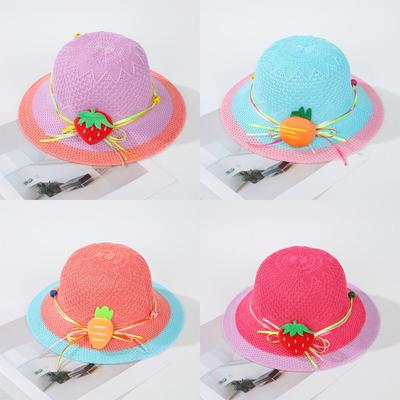 Strawberry Hat Cartoon Carrot Beach Sunscreen Fashion Children's Travel Summer Cool Hat