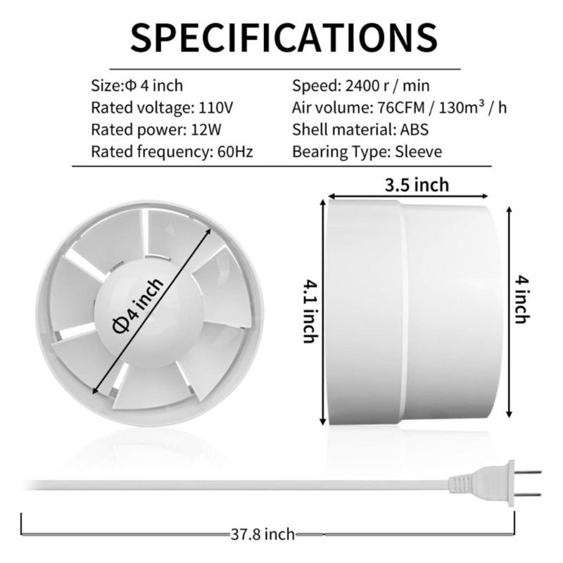 Quiet Ventilation Fan Powerful Ventilation Fan for Kitchens Bathrooms Offices & Restaurants Efficient Moisture Control