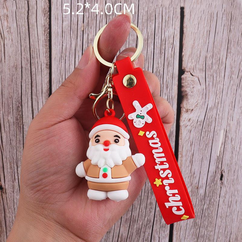 2024 New Christmas Keychain Pvc Soft Rubber Schoolbag Pendant Doll Christmas Small Gift Series Car Accessories Interior Ornament