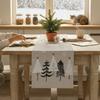 33x275cm Christmas Linen Table Runner Party Decor Winter Kitchen Dining Table Runners Reusable Xmas Table Cloth Decoration New