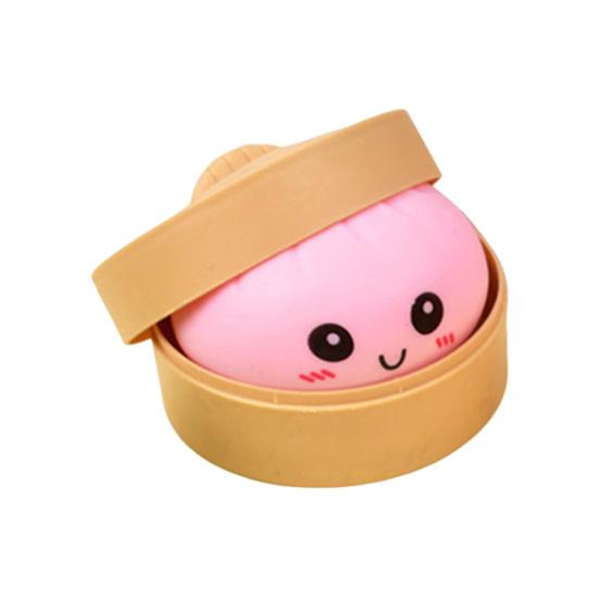 Stress Relief Steamed Bun Toy Portable Travel Slow Rising Smiling Bun Sensory Toy Kids Adults Soft