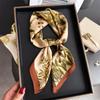 Designer Jungle Animal Print Scarf Women Silk Scarves Bandana Hijab Neckerchief Shawl Kerchief Hair Band Foulard Lady Luxury