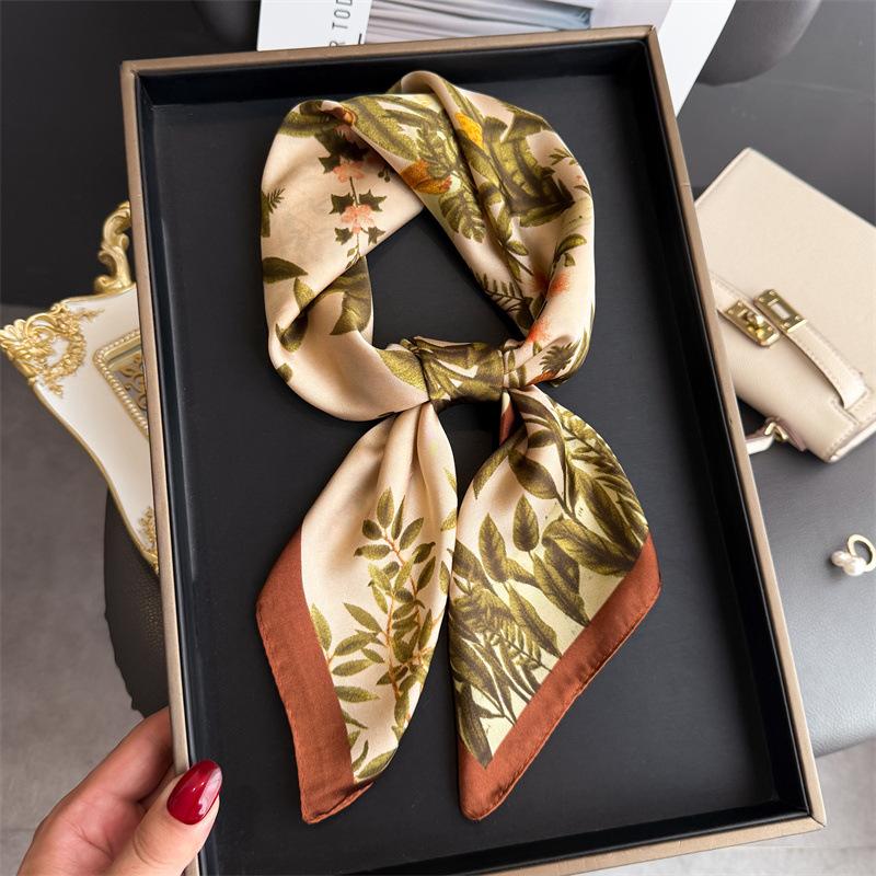 Designer Jungle Animal Print Scarf Women Silk Scarves Bandana Hijab Neckerchief Shawl Kerchief Hair Band Foulard Lady Luxury