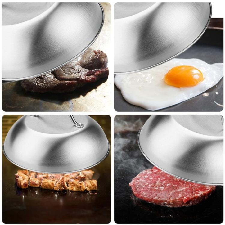Professional Stainless Steel BBQ Dome Heatproof Stainless Steel Dome Barbecue Tool for Burger Cheese Melting