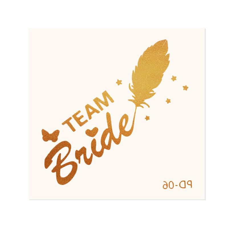 

10Pcs Gold Team Bride Tattoo Stickers Wedding Bridal Shower Decoration Bachelorette Party Supplies Bridesmaid Gift Bride To Be