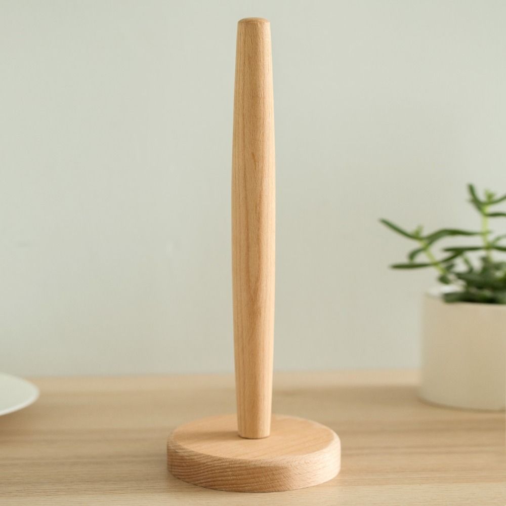 Wooden Paper Towel Holder Dining Room Tissue Vertical Stand Creative Toilet Roll Holder  Bathroom