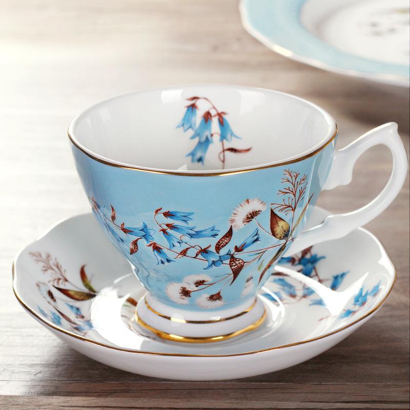Yto Scarf Light Premium European Coffee Afternoon Saucer Spoon Cup Set Bone Porcelain Ruffled Coffee Cup Ceramic Flower Bone Porcelain Gift Tea Cup