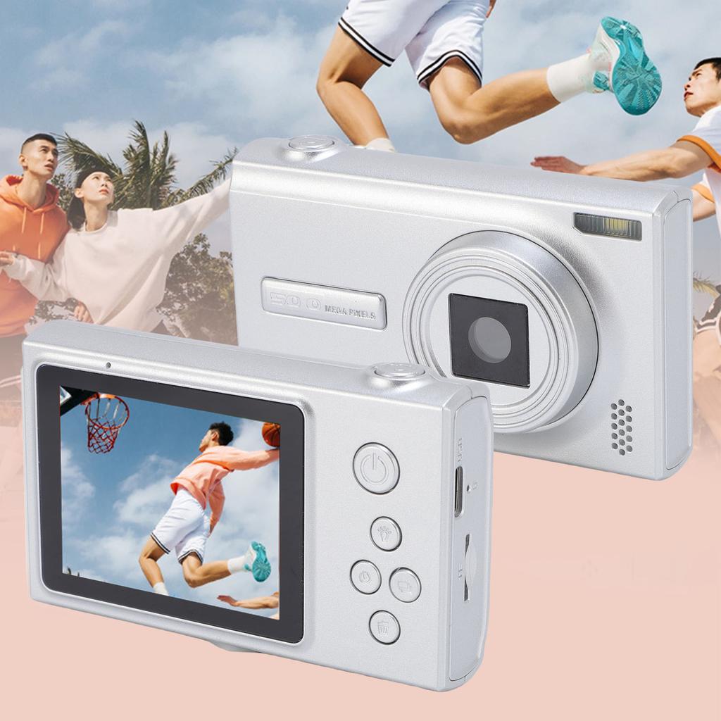 Digital Camera for Photography 50MP 1080P HD Auto Multi Digital Zoom Mirrorless Video Camera with 2.4 Inch Screen for Travel