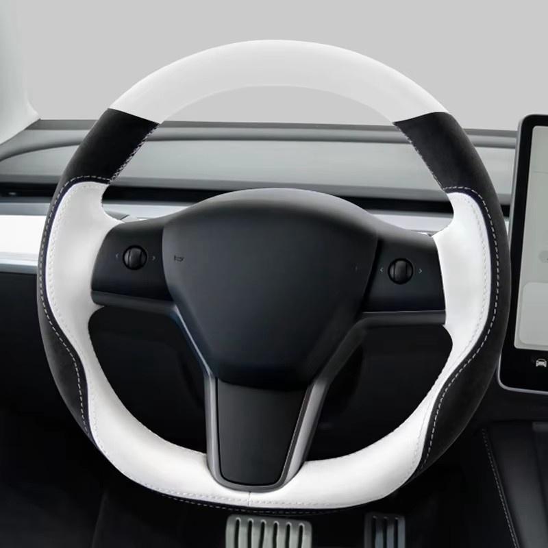 Car Steering Wheel Cover For Tesla Model 3 2017- ized Auto Interior Accessories White DIY Steering Wheel Braid