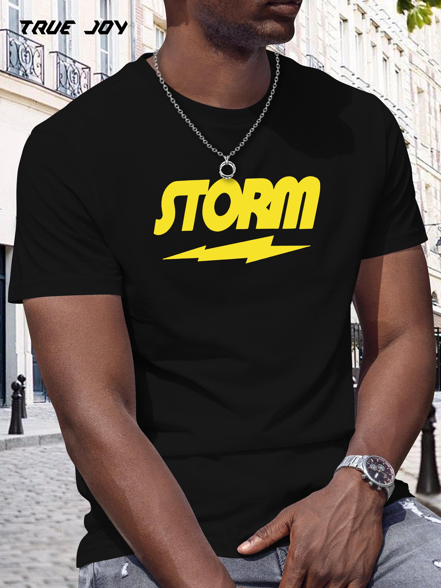 STORM Casual Short Sleeve T-shirt - Bold Lightning Bolt Graphic Print XXL