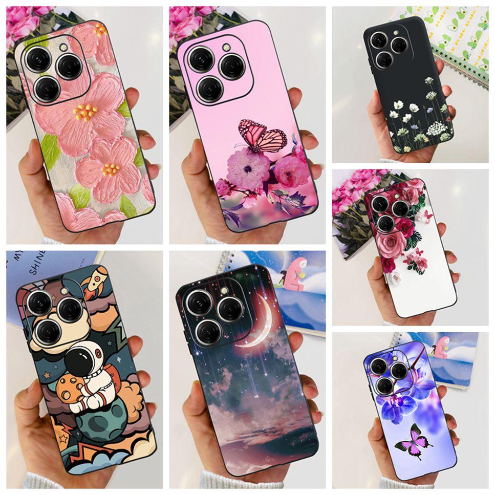 For Tecno Spark 20 Pro Case Astronaut Luxury Flower TPU Soft Silicone Back Cover For Tecno Spark 20Pro 6.78" Bumper Phone Case