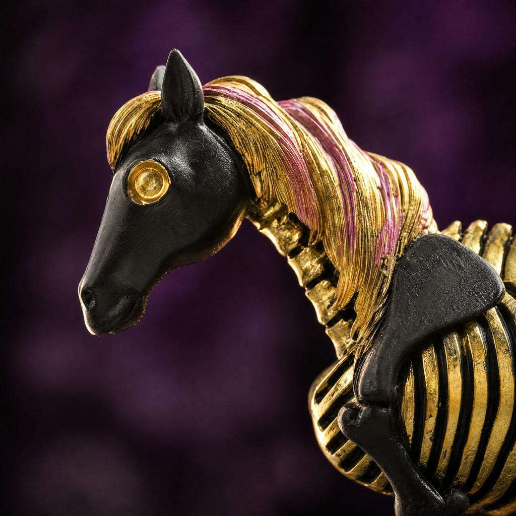 Halloween Skeleton Horse Resin Figurine Statue with for Shelf, Table and Mantel Decor