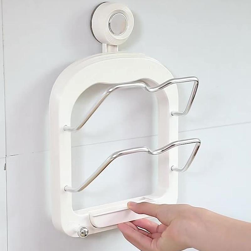 Kitchen Organizer Rack Wall Hanging Pot Lid Drain Rack No Punching Kitchen Pan Cover Cutting Board Organizer Holder