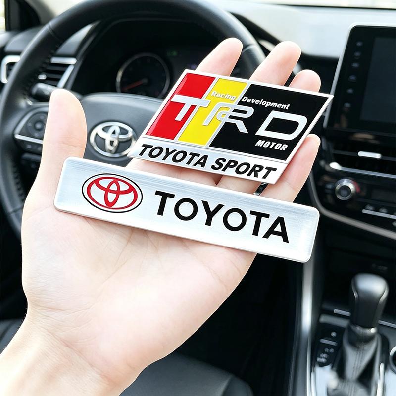 Car Aluminum Emblem Badge Supercharged Styling Decal Sticker For Toyota Hilux Aygo Yaris Ractis Corolla Camry CHR Auris Tacoma