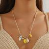 Summer Ocean-Style Starfish Necklace with Colorful Rope and Ceramic Pendant
