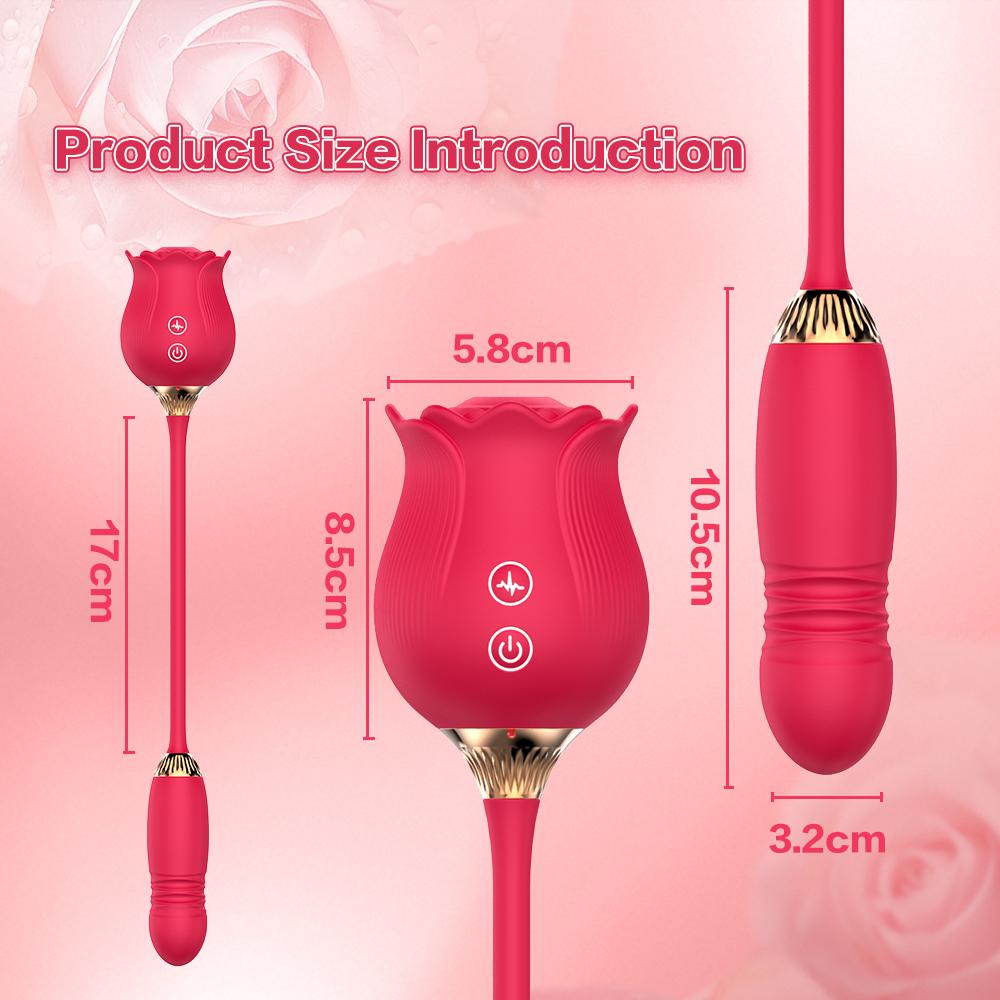 Rose Sucking Vibrator | 2-in-1 Clit TongueLicker & G-Spot Stimulator | Multi-Stimulation Adult Toy for Women & Couples